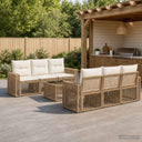 vidaXL Garden Lounge Set 7 pcs Black poly rattan