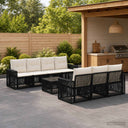 vidaXL Tuinbank Set 8 st Zwart poly rattan