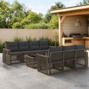 vidaXL Tuinbank Set 8 st Zwart poly rattan