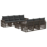 vidaXL Tuinbank Set 8 st Zwart poly rattan