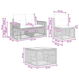 vidaXL Tuinbank Set 8 st Zwart poly rattan