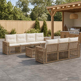 vidaXL Tuinbank Set 8 st Zwart poly rattan