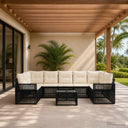 vidaXL Tuinbank Set 8 st Zwart poly rattan