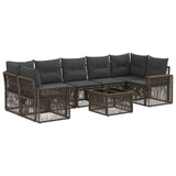 vidaXL Tuinbank Set 8 st Zwart poly rattan