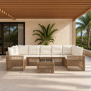 vidaXL Tuinbank Set 8 st Zwart poly rattan