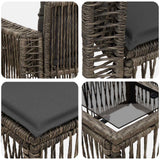 vidaXL Tuinbank Set 9 st Zwart poly rattan