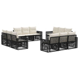 vidaXL Garden Sofa Set 13 pcs Black and Cream White Poly Rattan