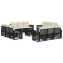 vidaXL Garden Sofa Set 13 pcs Black and Cream White Poly Rattan