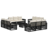 vidaXL Garden Sofa Set 13 pcs Black and Cream White Poly Rattan