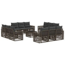 vidaXL Garden Sofa Set 13 pcs Black and Cream White Poly Rattan