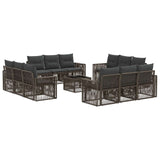 vidaXL Garden Sofa Set 13 pcs Black and Cream White Poly Rattan
