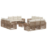vidaXL Garden Sofa Set 13 pcs Black and Cream White Poly Rattan
