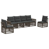 vidaXL Garden Sofa Set 7 pcs Black and Cream White poly rattan