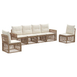 vidaXL Garden Sofa Set 7 pcs Black and Cream White poly rattan