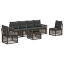 vidaXL Garden Sofa Set 7 pcs Black and Cream White poly rattan