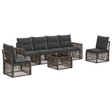 vidaXL Garden Sofa Set 7 pcs Black and Cream White poly rattan