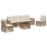 vidaXL Garden Sofa Set 7 pcs Black and Cream White poly rattan