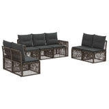 vidaXL Tuinbank Set 8 pcs Zwart en Crème Wit poly rattan