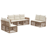 vidaXL Tuinbank Set 8 pcs Zwart en Crème Wit poly rattan