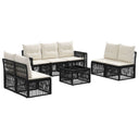 vidaXL Tuinbank Set 8 pcs Zwart en Crème Wit poly rattan