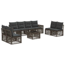 vidaXL Tuinbank Set 9 pcs Zwart en Crème Wit poly rattan