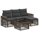 vidaXL Tuinbank Set 5 pcs Zwart en Crème Wit poly rattan