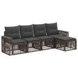 vidaXL Garden Sofa Set 6 pcs Black and Cream White poly rattan