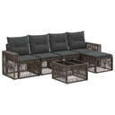 vidaXL Garden Sofa Set 6 pcs Black and Cream White poly rattan