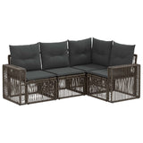 vidaXL Tuinbank Set 5 pcs Zwart en Crème Wit poly rattan