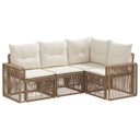 vidaXL Garden Sofa Set 5 pcs Black and Cream White poly rattan