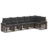 vidaXL Tuinbank Set 7 pcs Zwart en Crème Wit poly rattan