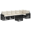 vidaXL Tuinbank Set 7 pcs Zwart en Crème Wit poly rattan