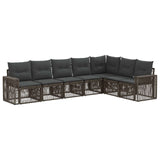 vidaXL Garden Lounge Set 8 pcs Black and Cream White poly rattan