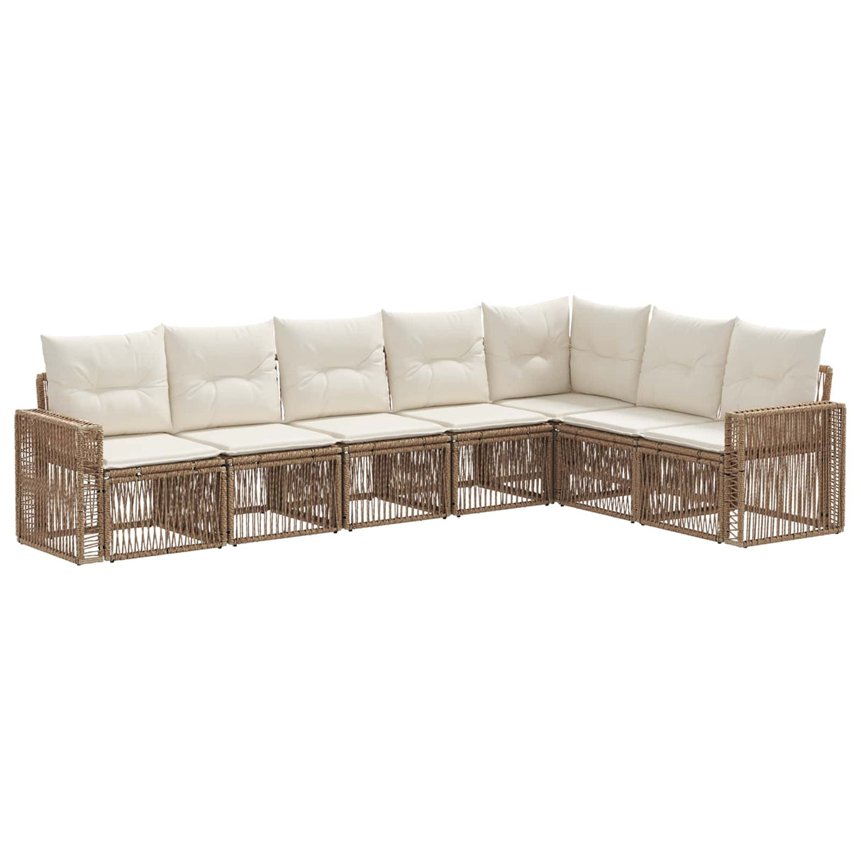 vidaXL Garden Lounge Set 8 pcs Black and Cream White poly rattan