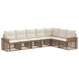 vidaXL Garden Lounge Set 8 pcs Black and Cream White poly rattan