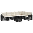 vidaXL Garden Lounge Set 8 pcs Black and Cream White poly rattan