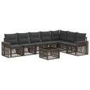 vidaXL Garden Lounge Set 8 pcs Black and Cream White poly rattan