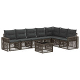vidaXL Garden Lounge Set 8 pcs Black and Cream White poly rattan
