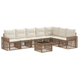 vidaXL Garden Lounge Set 8 pcs Black and Cream White poly rattan