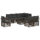 vidaXL Tuinbank Set 9 pcs Zwart en Crème Wit poly rattan