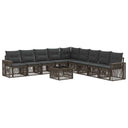 vidaXL Tuinbank Set 10 pcs Zwart en Crème Wit poly rattan