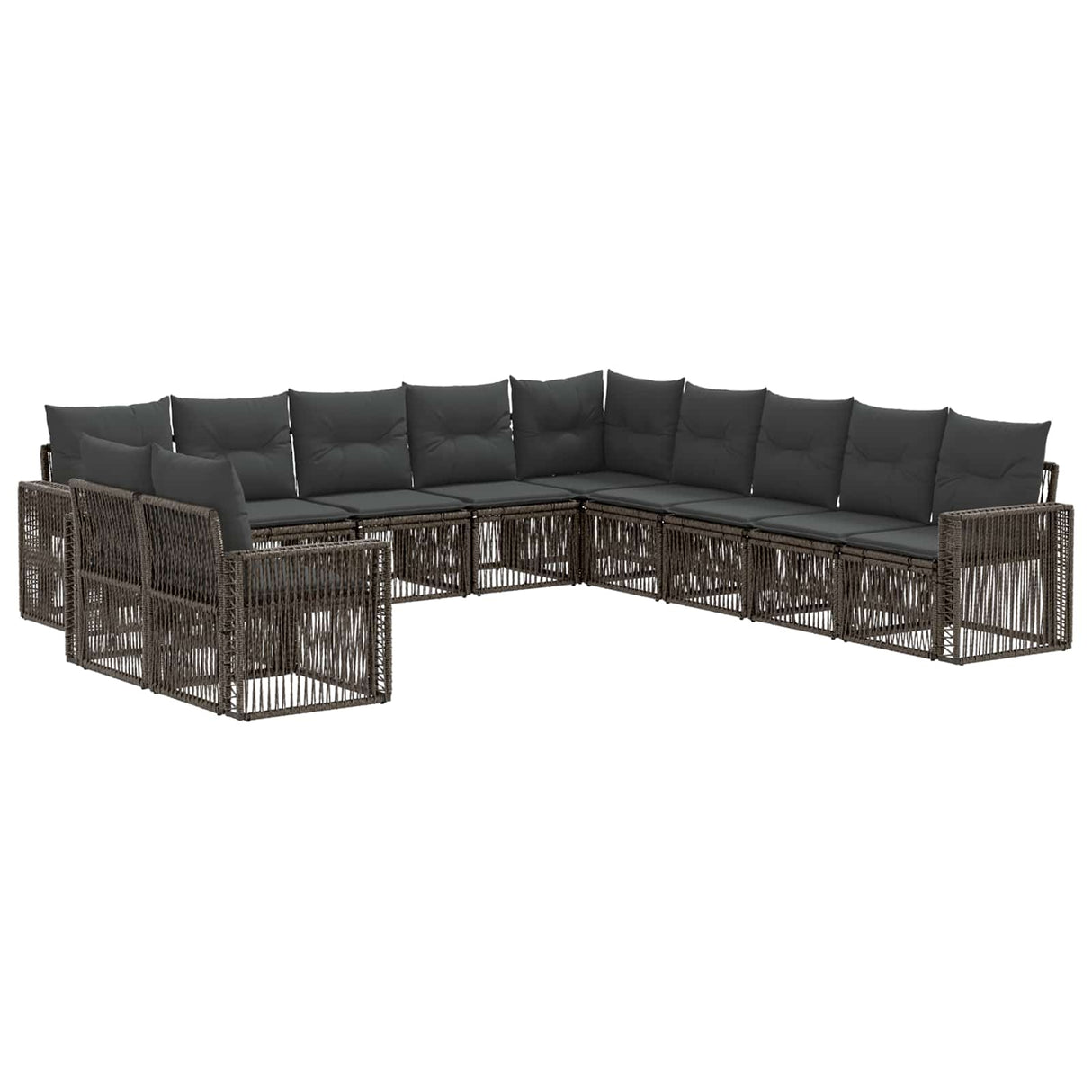 vidaXL Garden Sofa Set 12 pcs Black and Cream White poly rattan
