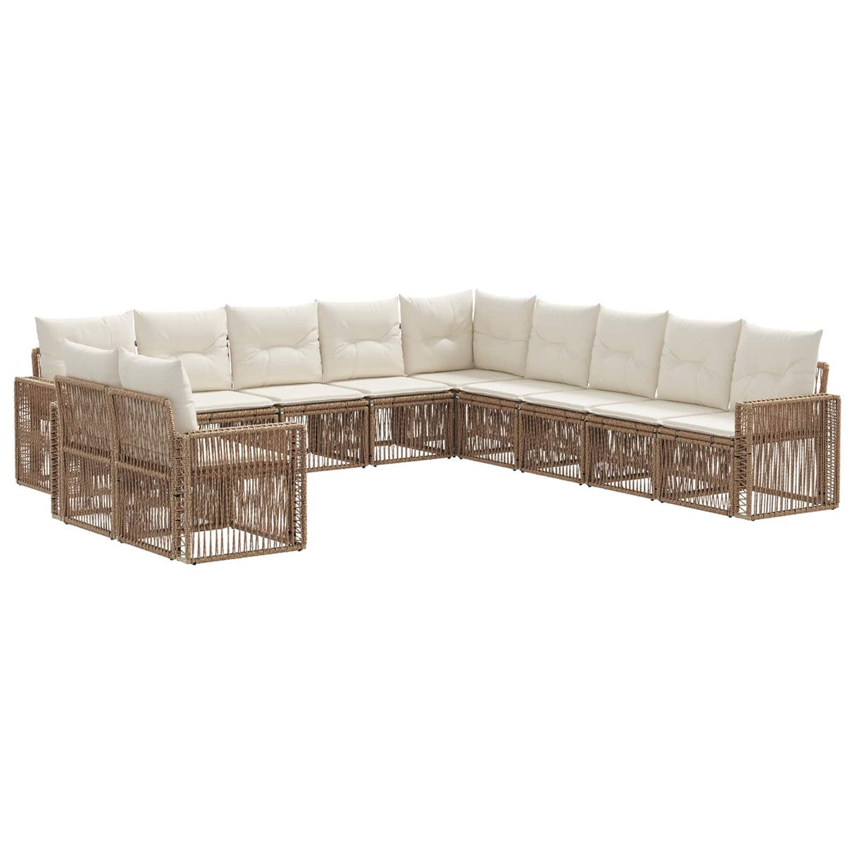 vidaXL Garden Sofa Set 12 pcs Black and Cream White poly rattan