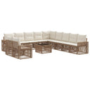 vidaXL Garden Sofa Set 12 pcs Black and Cream White poly rattan