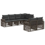vidaXL Tuinbank Set 7 st 7-Aantal zitplaatsen Zwart en Crème Wit