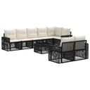 vidaXL Tuinbank Set 9 pcs Zwart en Crème Wit poly rattan