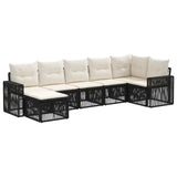 vidaXL Tuinbank Set 8 pcs Zwart en Crème Wit poly rattan