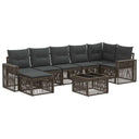 vidaXL Tuinbank Set 8 pcs Zwart en Crème Wit poly rattan