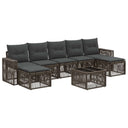 vidaXL Tuinbank Set 8 pcs Zwart en Crème Wit poly rattan