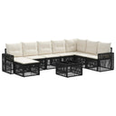 vidaXL Tuinbank Set 9 pcs Zwart en Crème Wit poly rattan